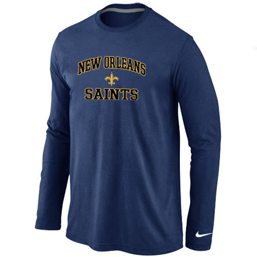 Nike New Orleans Saints Heart & Soul Long Sleeve NFL T-Shirt - Dark Blue